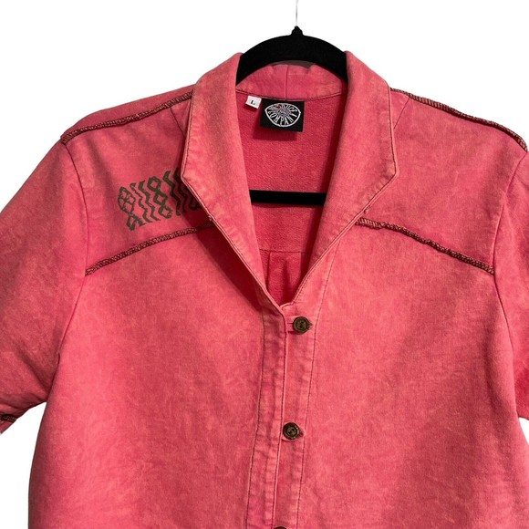 Produce Company Set Acid Wash Pink Tank Pants Jacket Outfit Art Wear Large - Picture 13 of 15